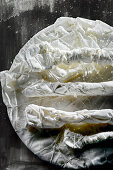 Food art: wrapped up cutlery and a plate (inspired by Christo)