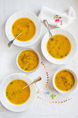 Red lentils and carrots cream soup