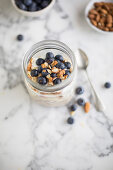 Over night oats with blueberry almonds