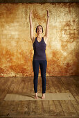 Standing on tiptoes (yoga position)