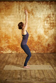 Strong posture in flow (yoga position)