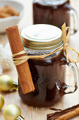 Gingerbread sauce in jars for gifting