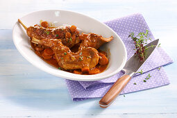 Braised chicken leg with carrots