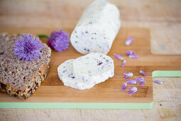 Homemade chive-flower butter