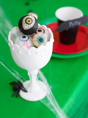 Creepy painted 'eyeballs' made of plastic
