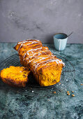 Pumpkin pull-apart bread with walnuts