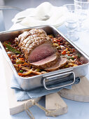 Mediterranean Braised Veal Shoulder with White Beans