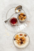 Oat Porridge topped with Apple and Raisin Compote