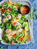 Hot and Sour Steamed Fish with Thai Salad