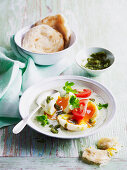 Soft Boiled Eggs with Herbed Curry and Yoghurt