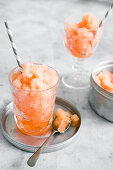 Grapefruit granita in a glass