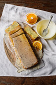 Courgette and poppyseed cake with orange essence