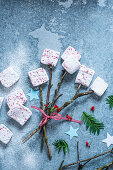 Homemade marshmallows for Christmas