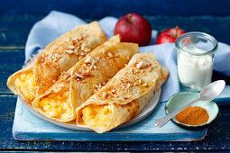 Pancakes with braised apples