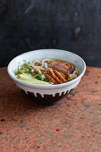 Dashi-Udon-Nudelsuppe mit Entenbrust