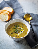 Turnip, apple and thyme soup