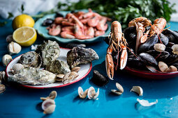 Various crustaceans and clams