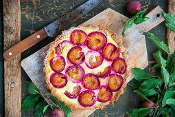 Plum pie with quark filling