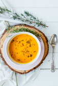 Pumpkin potage with herbs