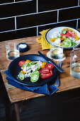 Ricotta and tomato salad with anchovy dressing
