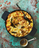 Cauli cheese pasta bake with crispy sage