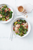 Roasted broccoli and noodle salad with sesame dressing