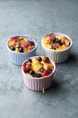 Bread pudding with fresh berries