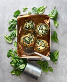 Artichoke baked with spinach stuffing