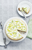 Lime and elderflower cheesecake