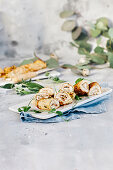 Easter omelette roll-ups with ricotta and herb filling