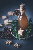 Gingerbread syrup in a bottle