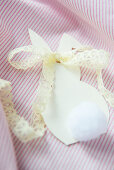 Paper Easter bunny with lace ribbon