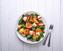 Guava, biltong, basil and goat's cheese salad