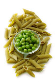 Penne made from pea flour