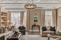 Elegant living room in beige