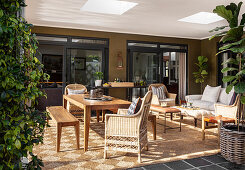 Veranda in rustic, African style