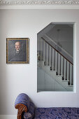 Interior window with view of staircase