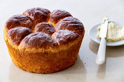 Easter brioche served with butter