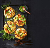 Filo pastry parcels with ratatouille and feta