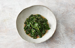 Japanese spinach with sesame seeds