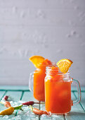 Tipsy carrot, orange and tequila cocktails