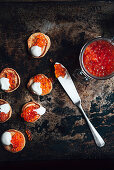 Blinis Demidoff with Sour Cream and Red Caviar