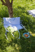 Hand-sewn combination picnic bag and cushion