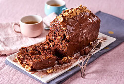 Chocolate and hazelnut cake with chocolate glaze