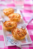Fried potato and cheese cakes with chives