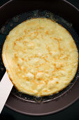 A crepe in a pan