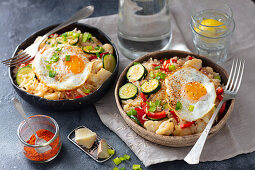 Rice fried with veggies and egg
