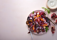 Blushing salad with sour cream and fennel-seed dressing