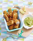 Couscous Fish Fingers with Guacoamole