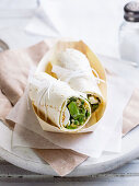 Pea, Broad Bean & Egg Roll Ups